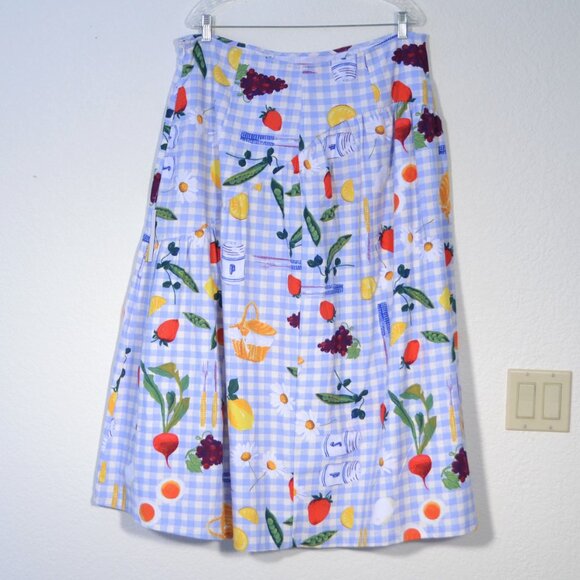 NWT LISA SAYS GAH MAEVE MIDI SKIRT, PICNIC, 2XL - Picture 5 of 13